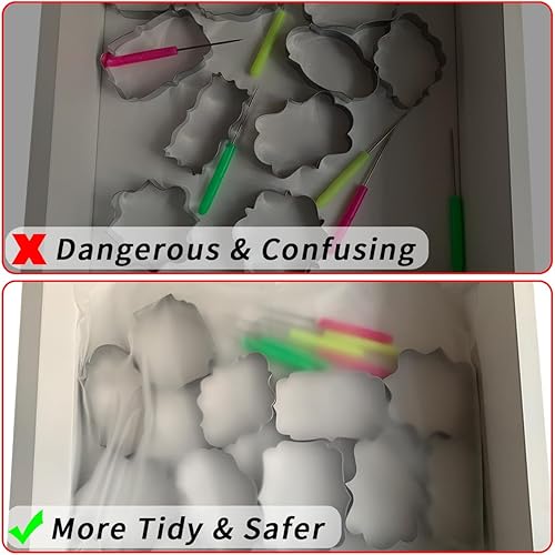 Miniatura 6 de Kanehosi Cortadores de galletas con marco de 10 formas con 6 escribas de galletas y 1 bolsa de almacenamiento, cortadores de masa de fondant,