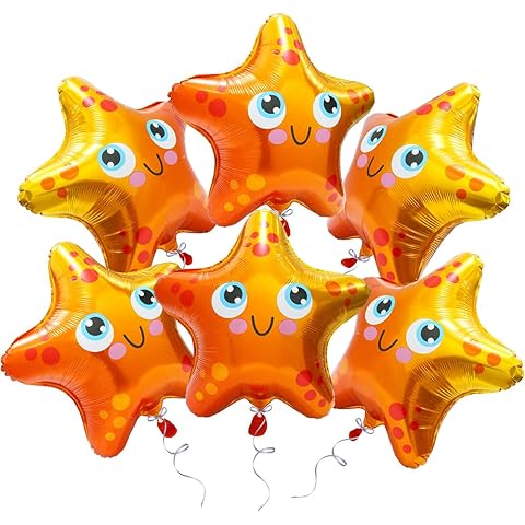Cute Cartoon Ocean Starfish Balloons Sea World Animal Themed Seastar Party Supplies...
