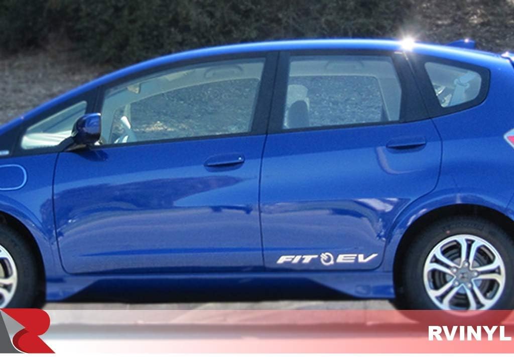 Rvinyl Pillar Post Window Trim Compatible with Honda Fit 2007-2008 - Gloss (Black)