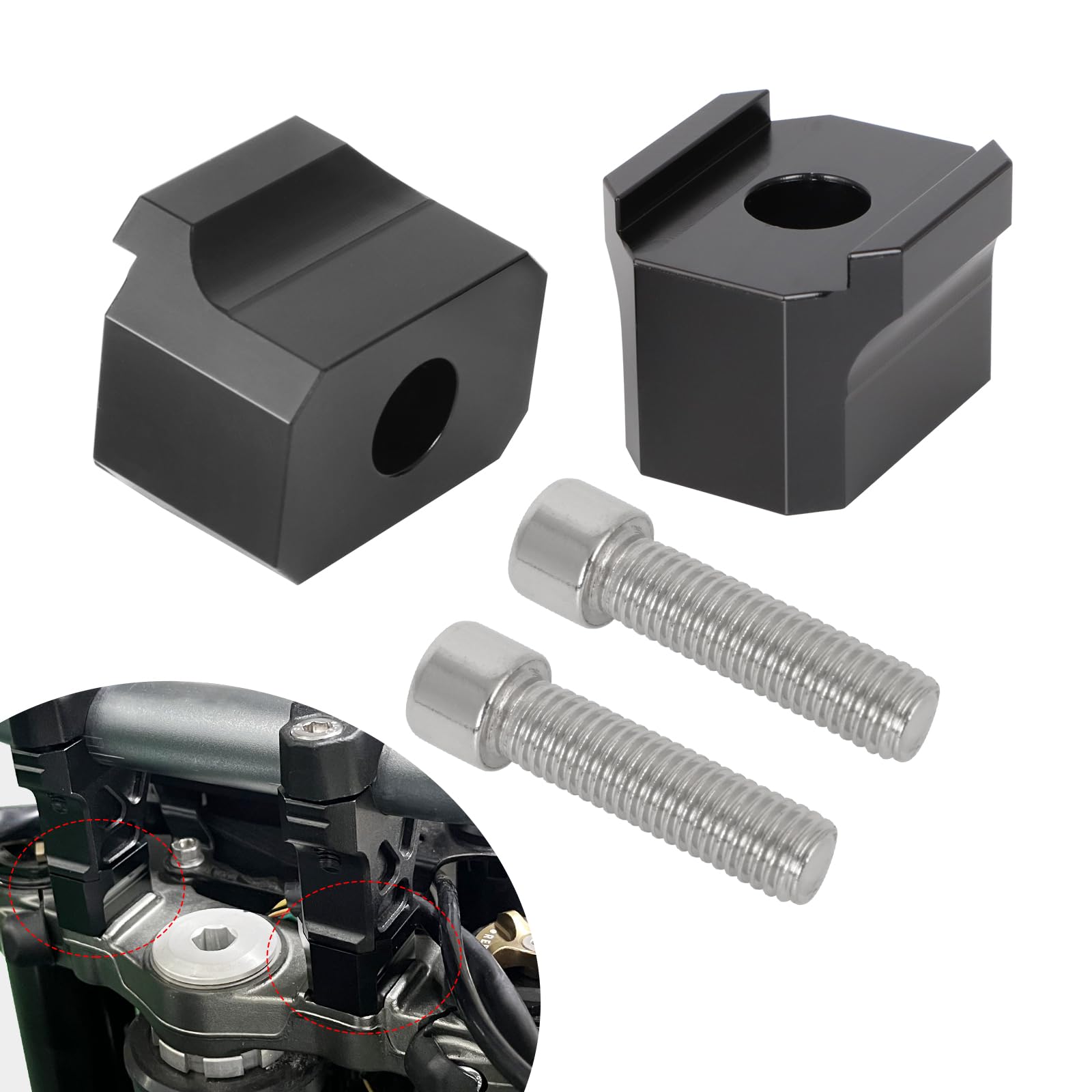 Buy WIKIBB Motorcycle Handlebar Risers,Aluminum 20mm Handlebar Riser