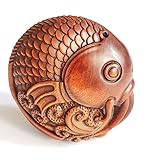 BY102-5 X 2.5 CM Boxwood Carving Figurine Netsuke : Beautiful Fish