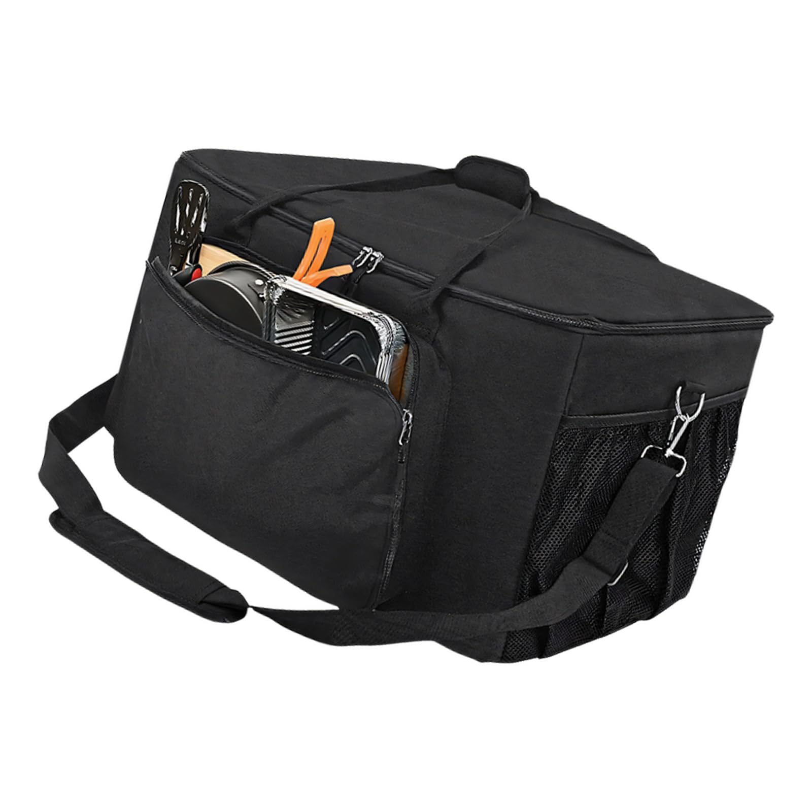 Buxuaaaa Multi Pocket Cooking Gear Holder Tear Resistant Oxfords Fabric Pizza Oven Bag with Handle for Outdoor Picnics Outdoor BBQ Storage Bag