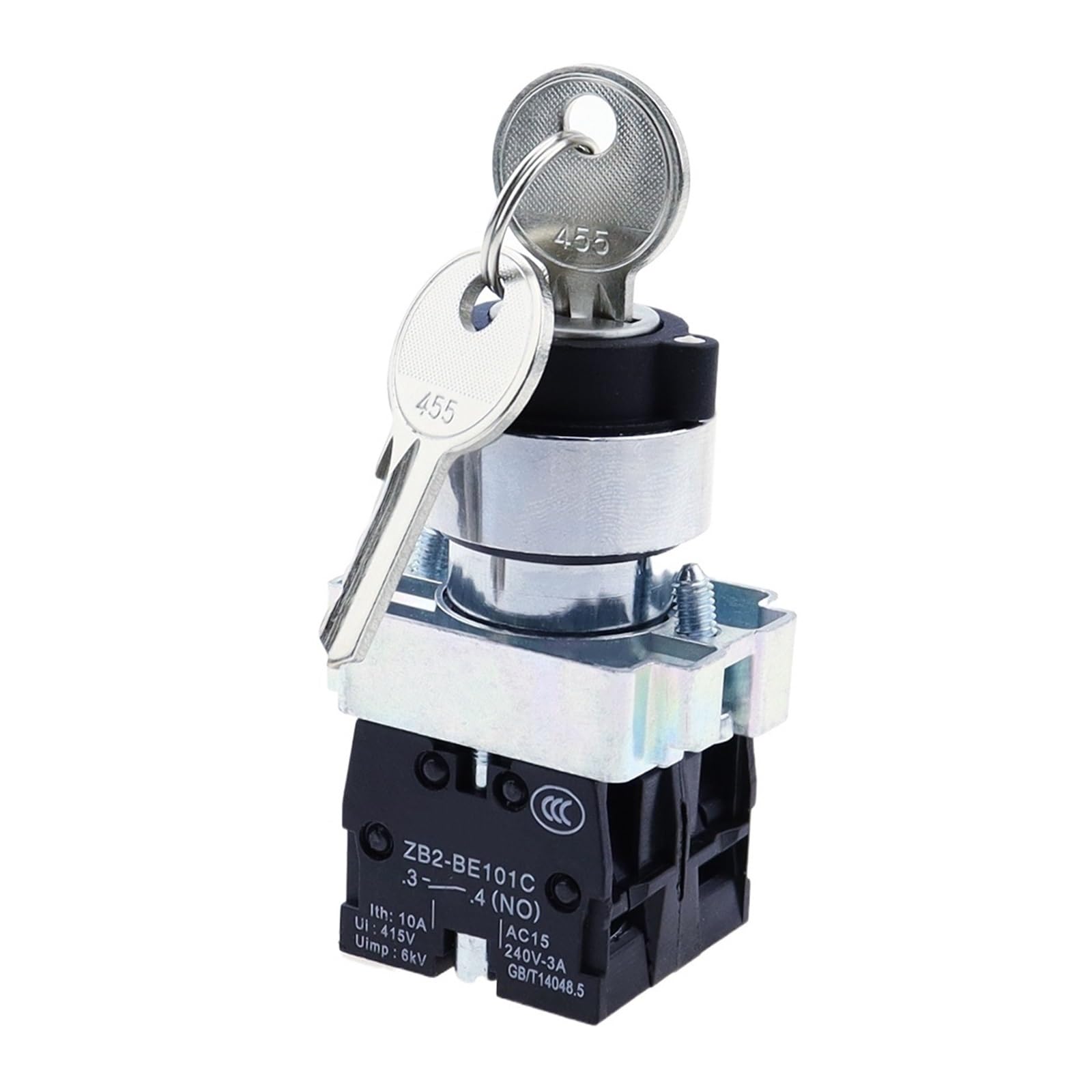 Sélecteur rotatif XB2-BG53 à clé verrouillable 16A 22mm