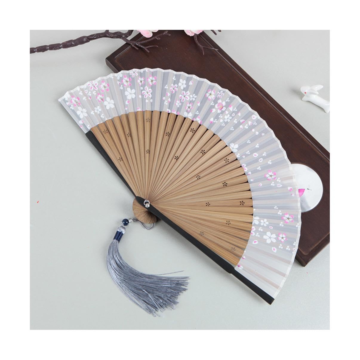 METTEOR Folding Fan Folding Fan Japanese Woman Portable Fan Ventilatore Chinese Hanfu Classical Photography Props Tea Pot
