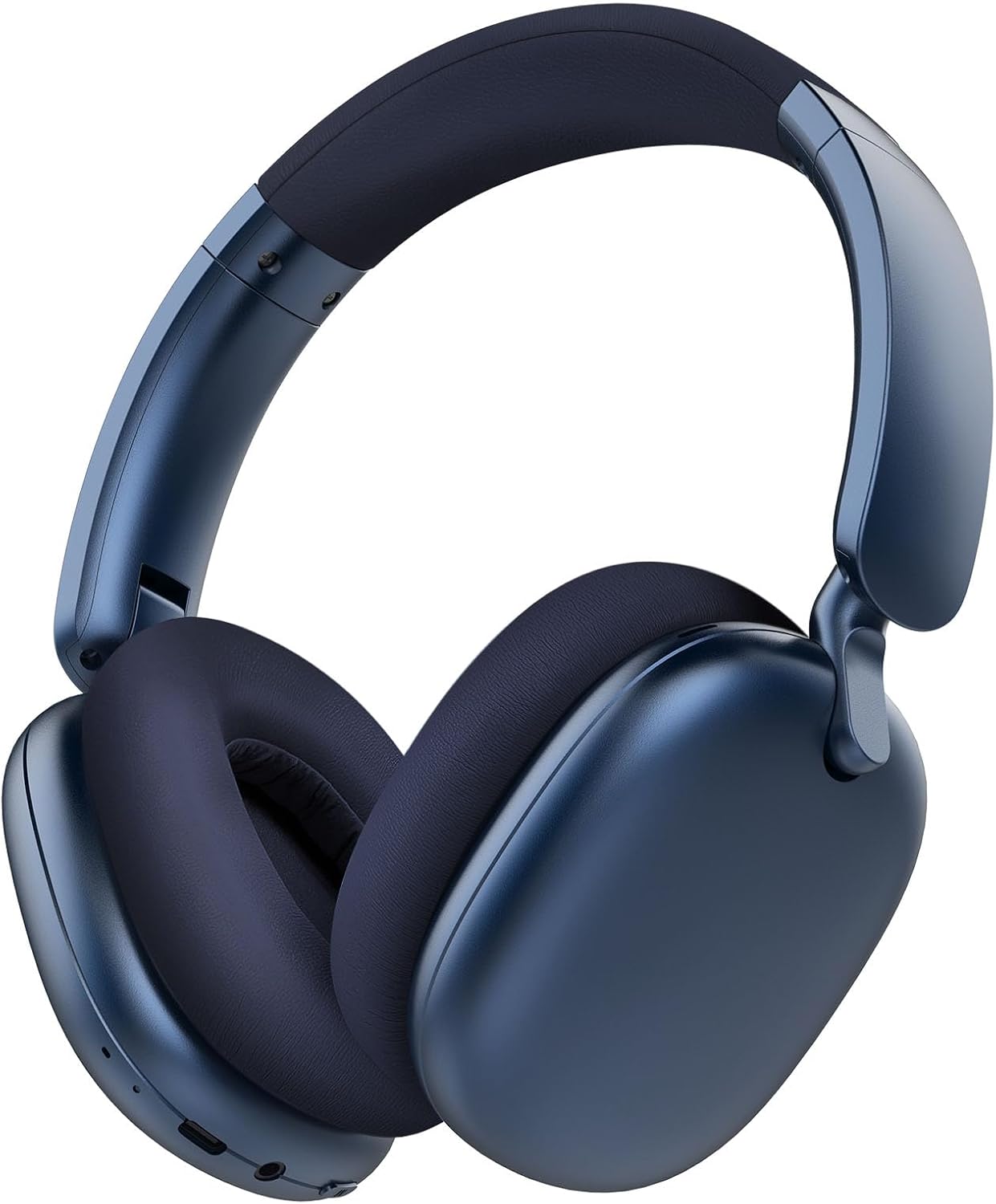 RORSOU C6 Active Noise Cancelling Headphones, Wireless Over Ear Bluetooth Headphones, 60H Playtime, Lightweight Folding Deep Bass Comfort Fit Ear Cups Headset with Mic for iPad/Travel/PC/Home Blue