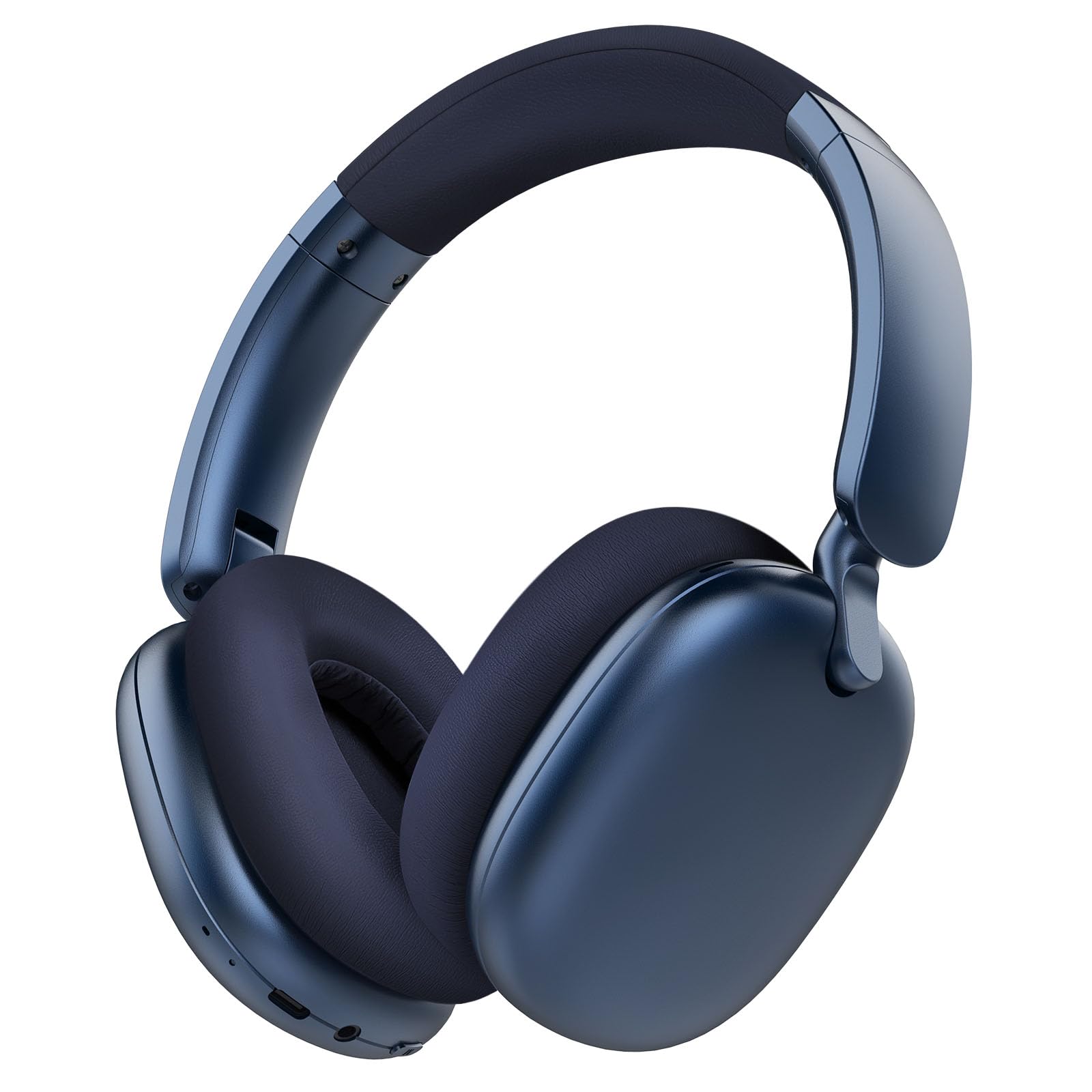 RORSOU C6 Cuffie con Cancellazione Attiva del Rumore, Cuffie Wireless Over Ear Bluetooth, Cuffie Leggere Piegevoli con Cupole Profonde per Bassi Comfort e Microfono Blu