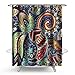 Produktbild PHNAM Duschvorhang Mandala, Paisleymuster, Bedruckt, mit Haken, 183 x 183 cm, extralang, wasserdichte Dekoration, Polyester-Stoff-Badevorhänge, Sets für Badezimmer, Badewanne