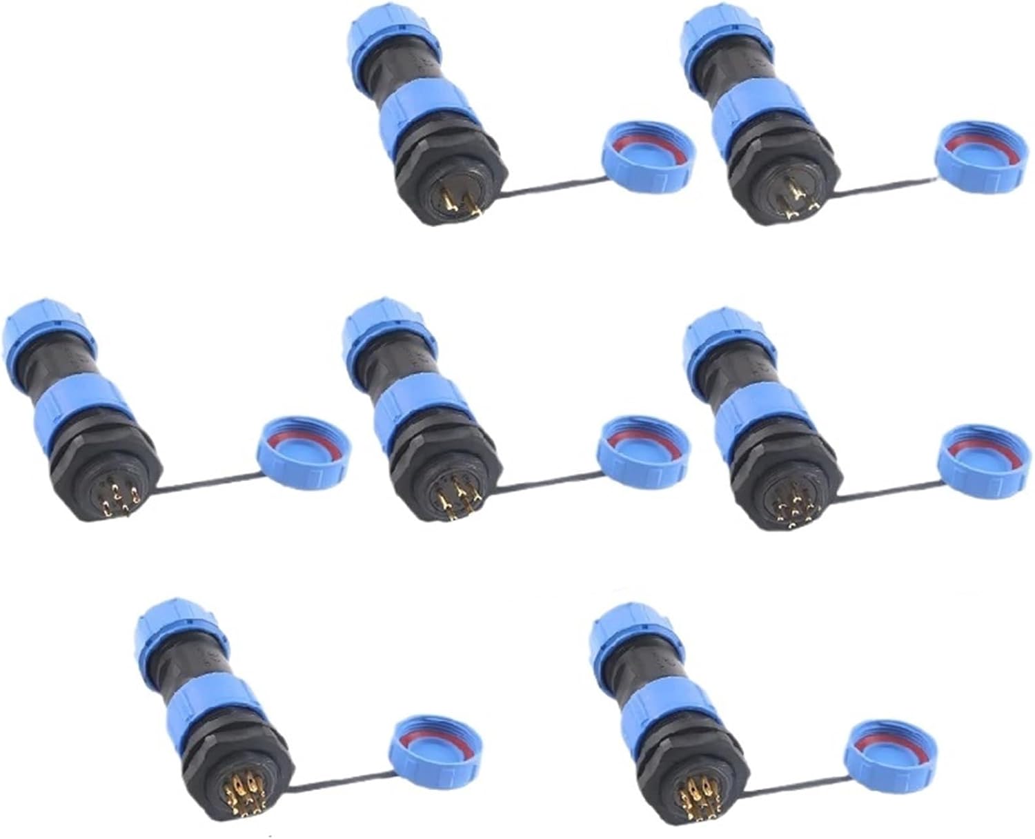 SP17 IP68 2 3 4 5 7 9 Pin Waterproof Connector Cable Adapter Industrial Panel Mount Wire Connector Plug(SP17-2P)