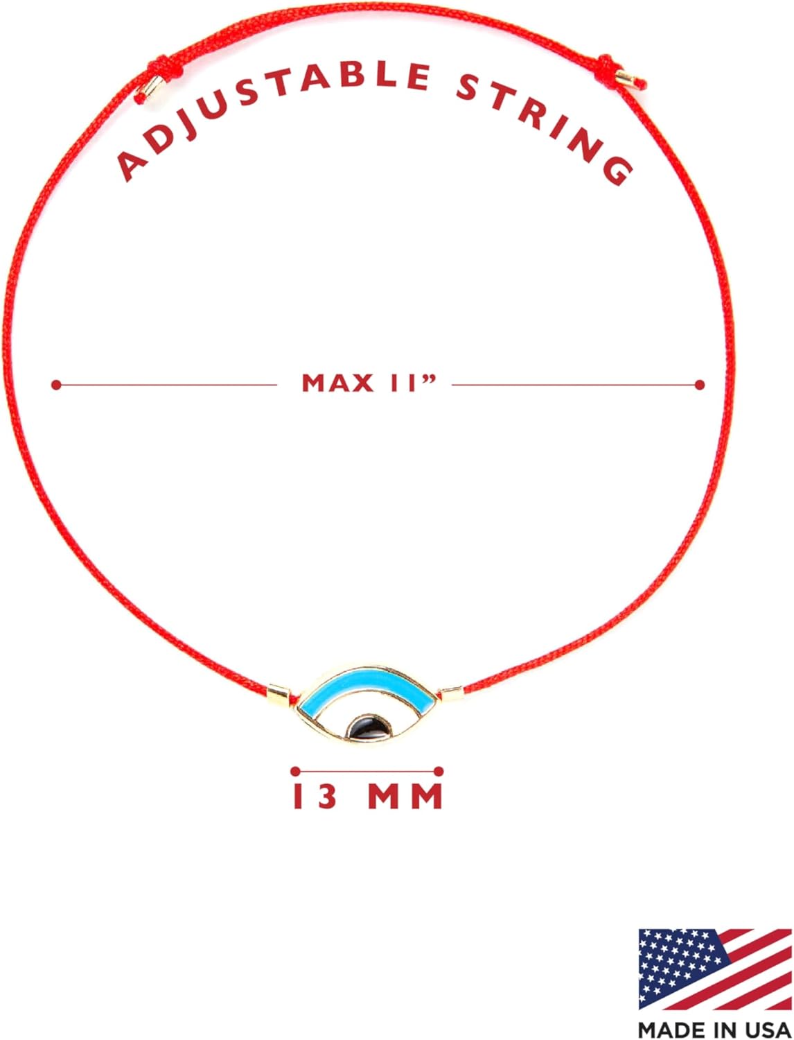 NAZ COLLECTION - Evil Eye Charm Bracelet - String Evil Eye Jewelry – Modern Evil Eye - Friendship Bracelet - Mexican Bracelet Mal De Ojo Turco - Protection Bracelet - Luck Amulet for Women, Men, Family & Friends - Image 4