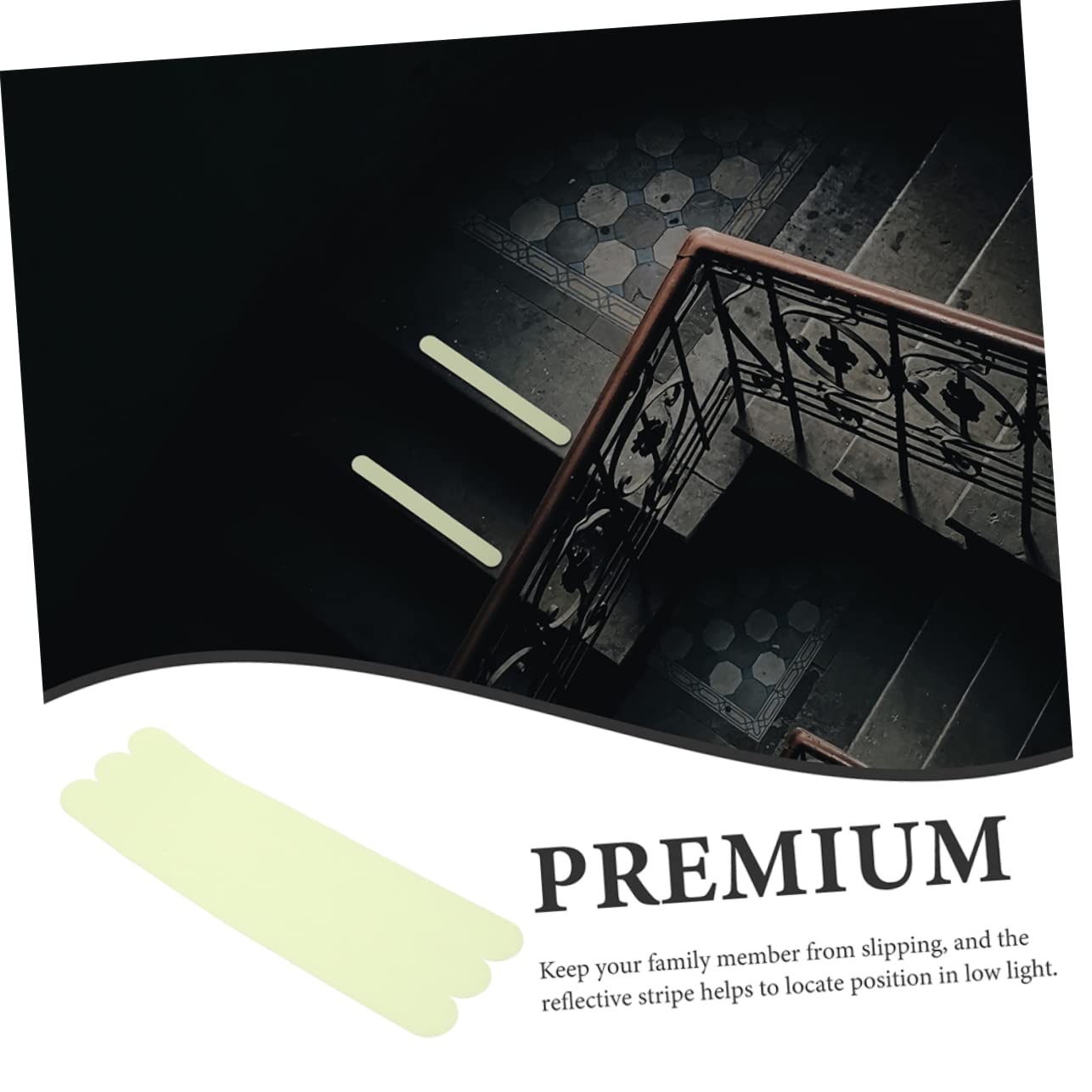 HOMSFOU 48piezas Pegatinas Antideslizantes Luminiscentes Para Escaleras y Baños Diseño Práctico y Autoadhesivo Para Suelos y Escaleras Seguridad La Noche