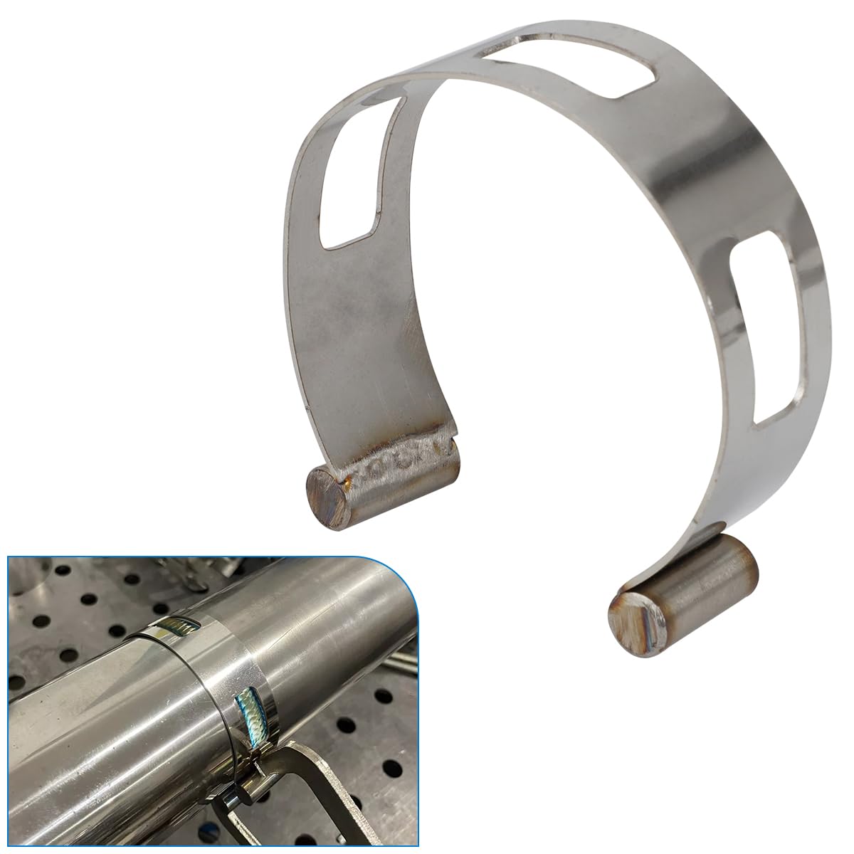 3.5" (88.9MM) Stainless Exhaust Tacking Band Clamp-On For Welding Fabrication