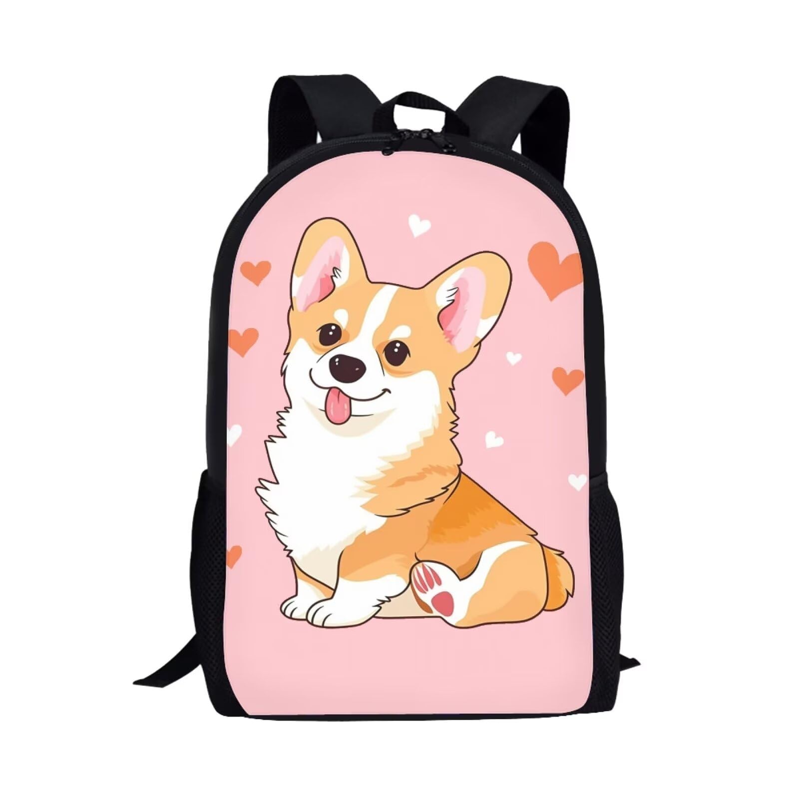 DISNIMO Corgi School Backpack for Girls 8-10 Kawaii Kids Backpack for Girls School Bookbags for Elementary Primary Middle School Bags Book Bags for