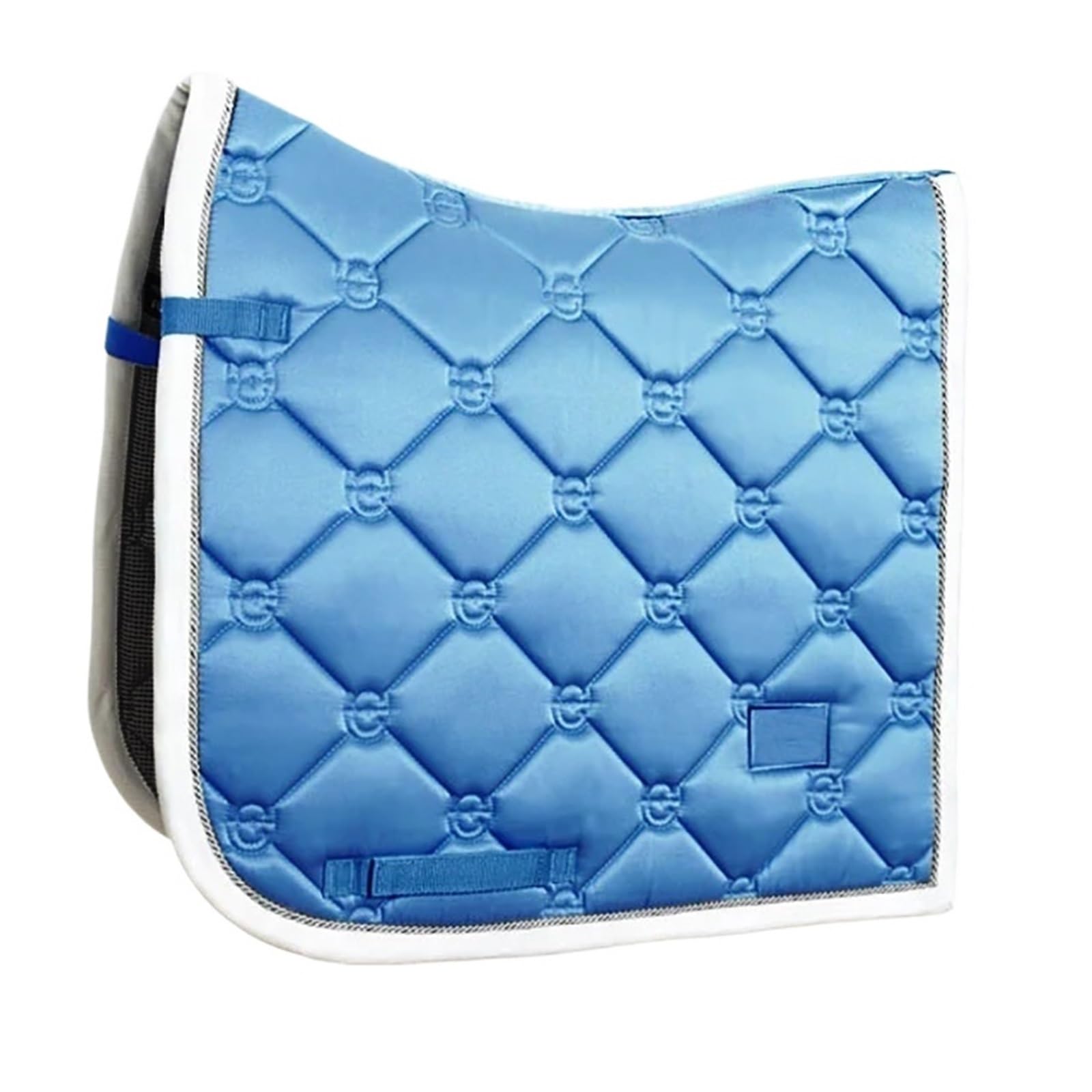 Mantilla para Caballo Almohadilla de Silla de Doma de Tela Satinada, Equipo de equitación Azul, Productos ecuestres equinos