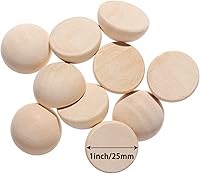 Vista 4 de 100 piezas de bolas de madera a la mitad de 1 pulgada de diámetro, sin terminar, naturales, mini, bolas de madera divididas para proyectos