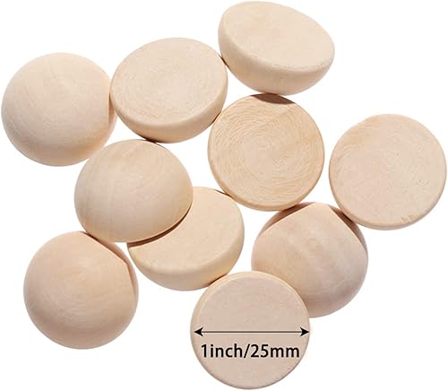 Miniatura 4 de 100 bolas de madera de media bola de 1 pulgada de diámetro, sin terminar, natural, mini bolas de madera divididas para proyectos de bricolaje,