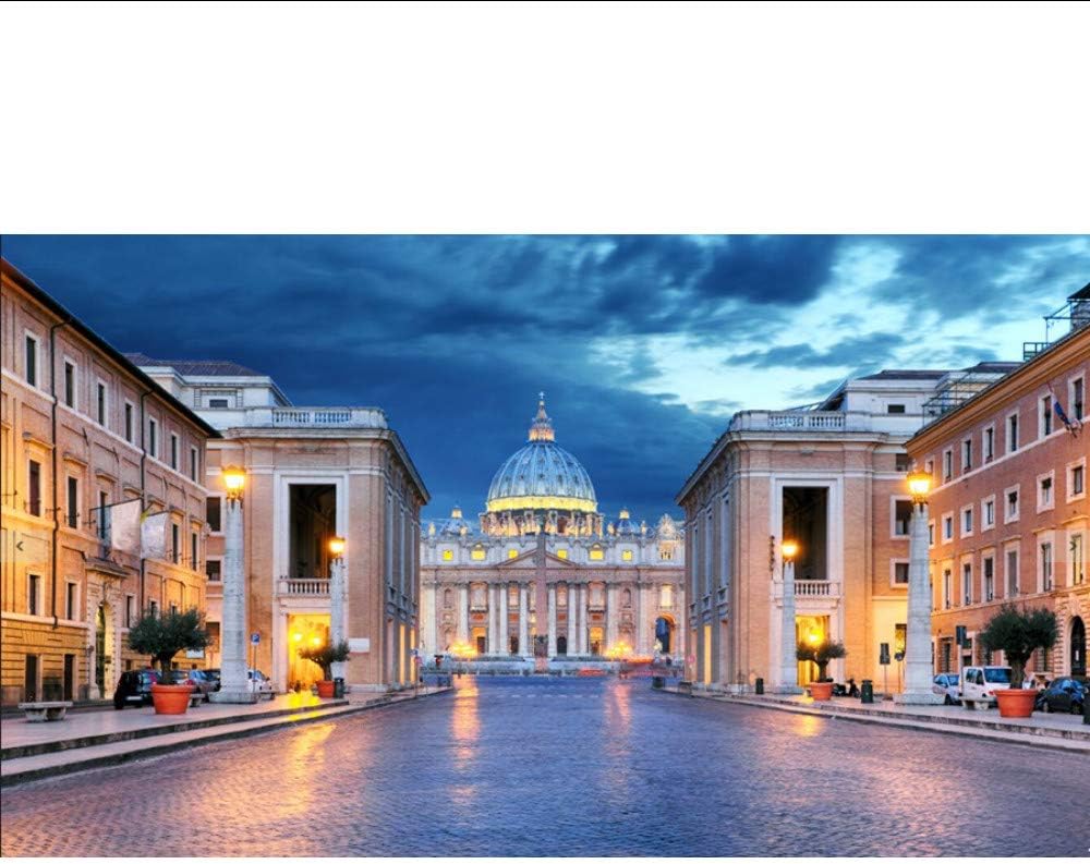 Amazon Xbwy 大3d壁画 ローマイタリア寺院住宅夜 街灯都市壁紙 リビングルームのソファテレビ壁の寝室 250x175cm 壁紙