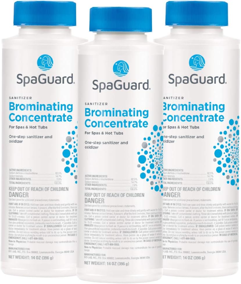 SpaGuard Brominating Concentrate for Spas & Hot Tubs, 14 oz, Pack of 2, One-Step Sanitizer & Oxidizer, pH Neutral, Easy to Use, Fast-Dissolving Brominating Granules