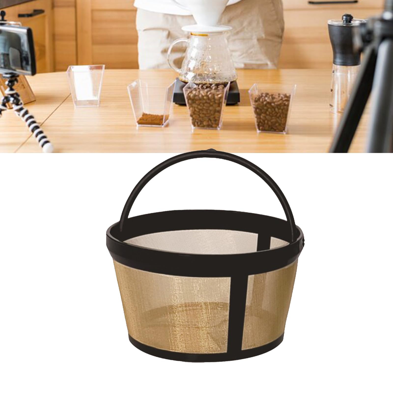 4pcs Reusable Coffee With Stainless Steel Meshes Rusts Proof Coffee Filter For 4 6 8 12 Cup Coffee Machines