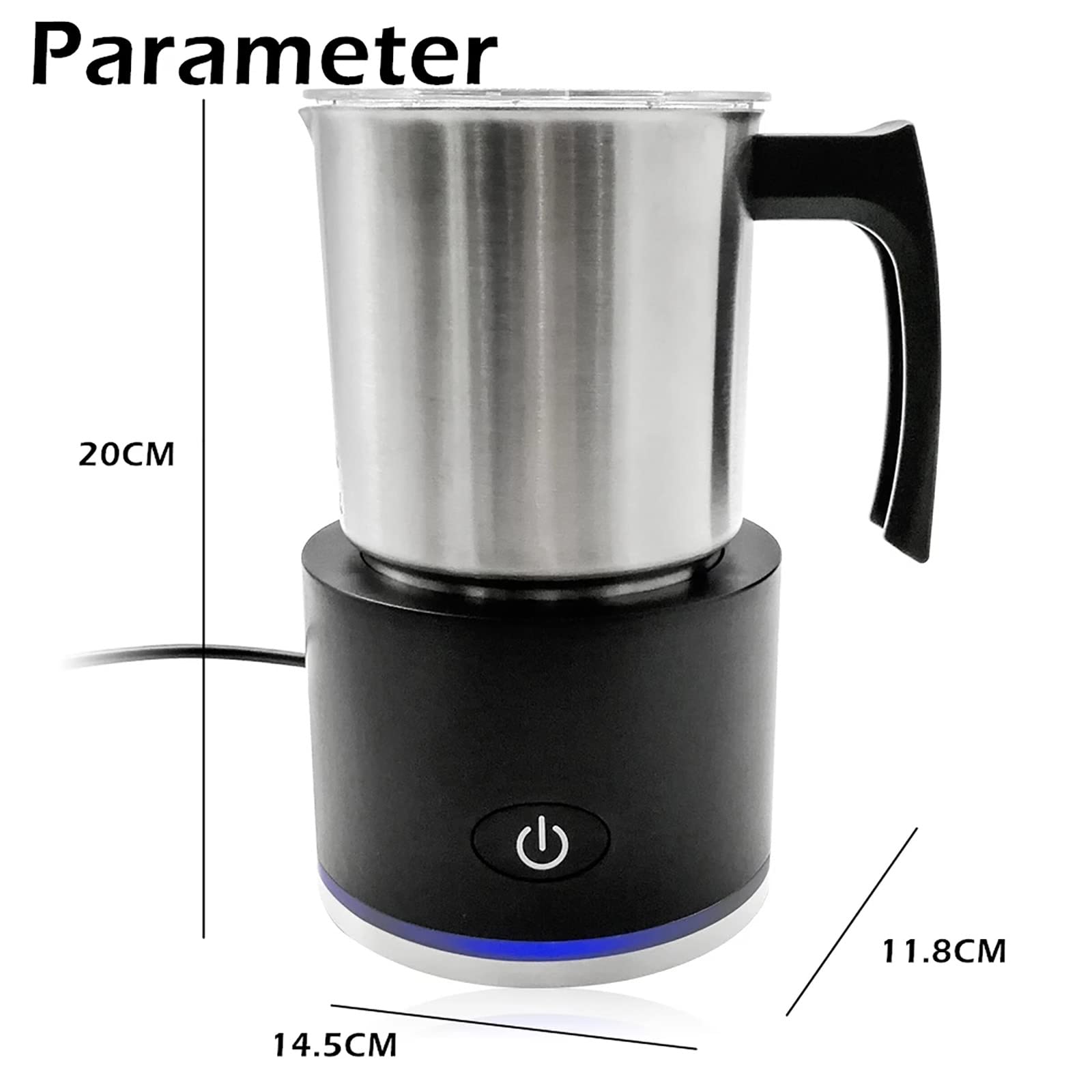 HMTE Montalatte Automatico e scaldalatte,Riscaldatore di Liquido Elettrico per Latte a Vapore con funzionalità Latte Caldo e Freddo,Creatore di Schiuma per montalatte Silenzioso
