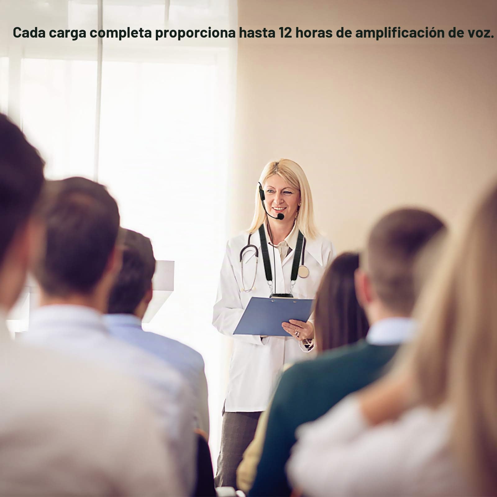 Zoweetek Amplificador de voz portátil con micrófono y cintura con cable, compatible con formato MP3 de audio para profesores, cantos, entrenadores, presentación, guía turística, personas mayores