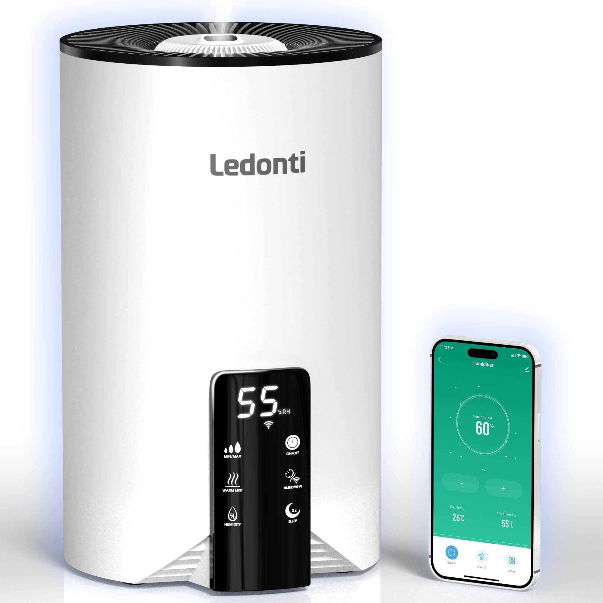 Smart Warm Cool Mist Humidifier for Bedroom Home 4L Top-Fill Ultrasonic Air Humidifier with Wi-Fi App Control Ultra