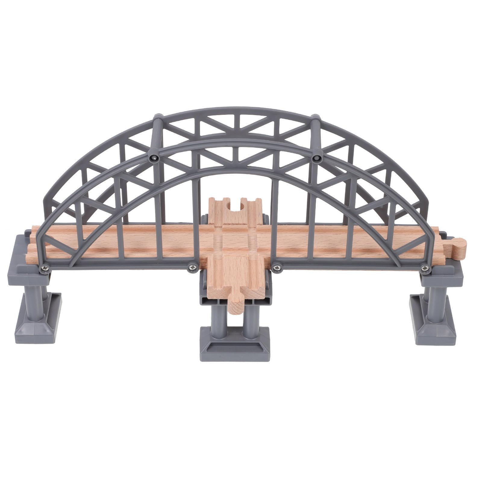 Alipis Train Track Bridge Toy Accessory 12.40 Inch Plastic Wooden Train Bridge for Kids Creative Model Railway Expansion Educational Plaything