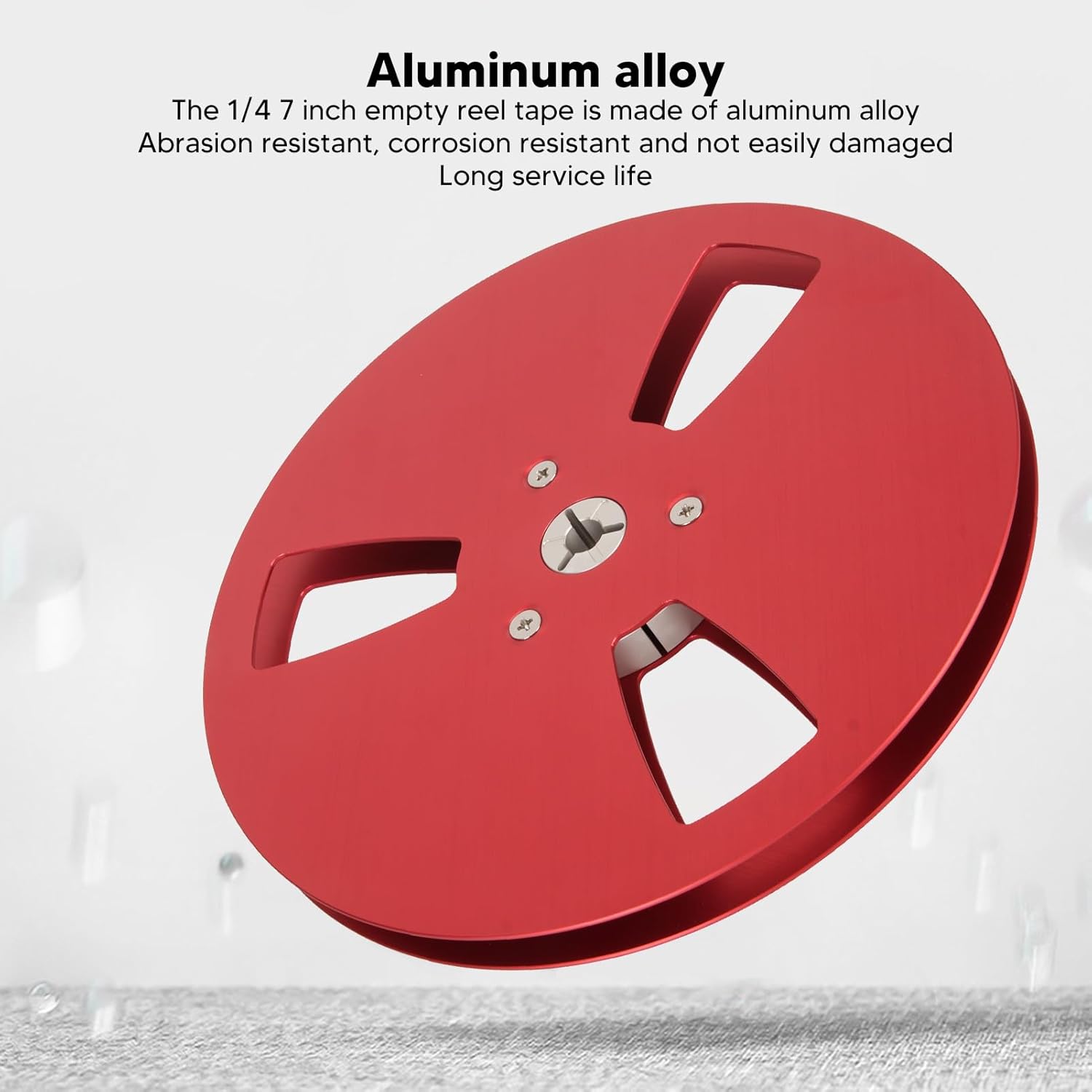 Takeup Reel,1/4 7 Inch Empty Take Up Reel to Reel Small Hub Open Reel Sound Tape Takeup Reel with 3 Holes,Sound Takeup Reel for Recording Nab (Red)