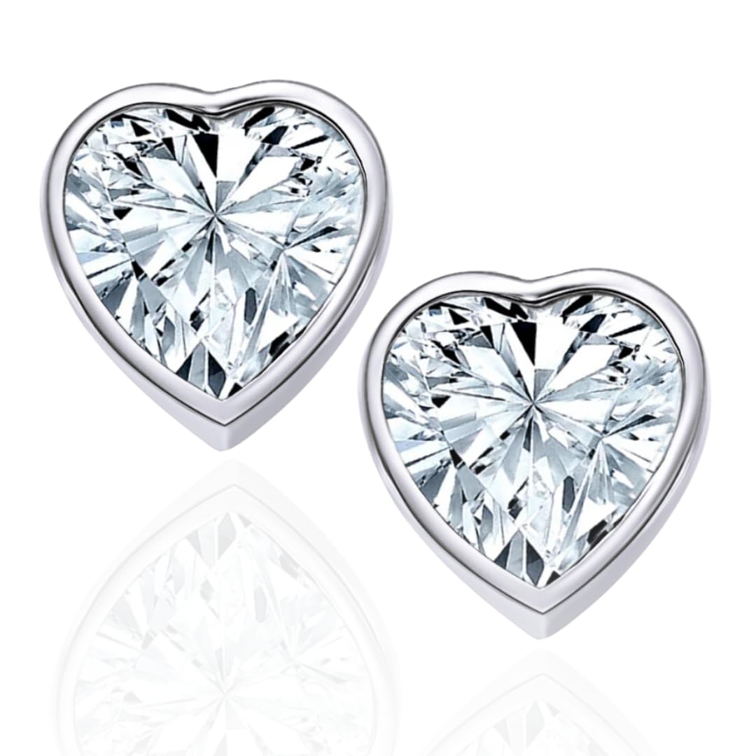 LOVENEST Herz Ohrstecker Damen 925 Silber/Gold vergoldet