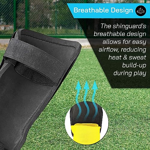 Vizari Malaga Soccer Shin Guard, Large, Sky/Yellow - Image 4