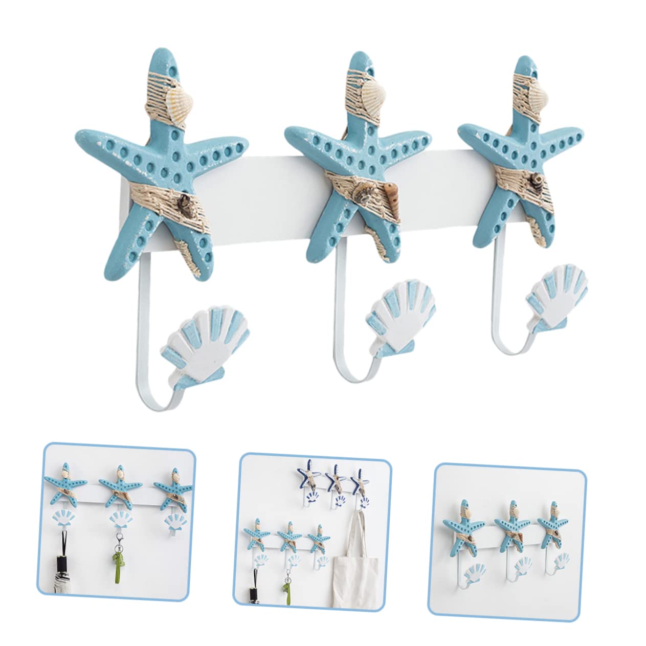Gancio Decorativo da Muro 3 Appendini, Stile Costiero
