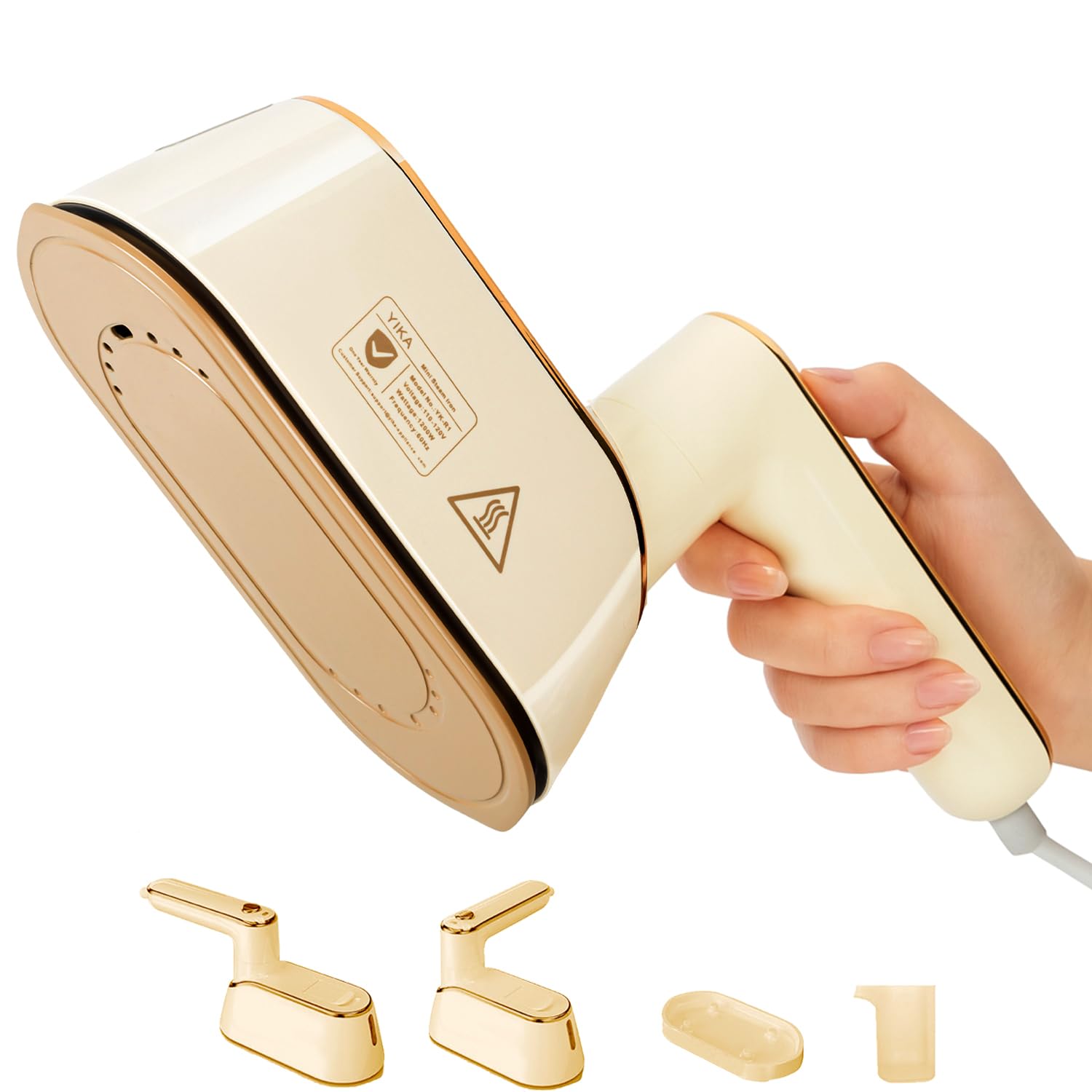 YIKA Steamer for Clothes, Handheld 2-in-1 Garment Steam Iron, 25s Heat Up, Ceramic Soleplate, Dry Pressing & Steaming Fabric Wrinkle Remover for Clothing, Upholstery and All Fabrics