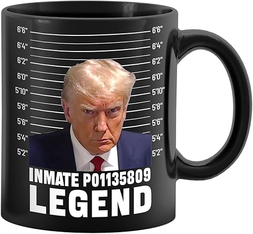 Tazas de café Trump Mugshot Wanted, Never Surrender Trump de 13 onzas y Jail de Georgia Donald Trump divertidas tazas de regalo con fotos, taza de