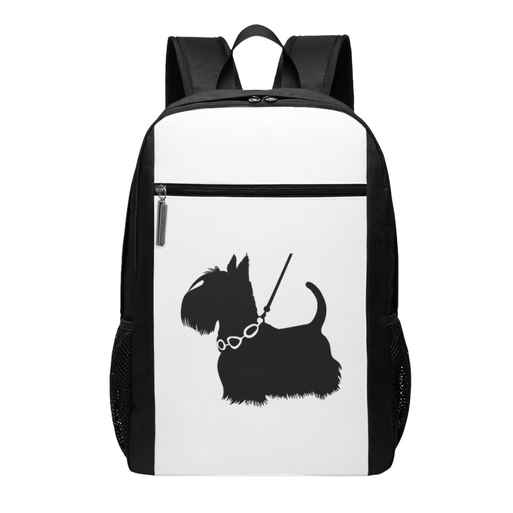 Black Backpack Scottie Dog Backpack Laptop for Student Large Capacity Daypack School Bag 17 inch