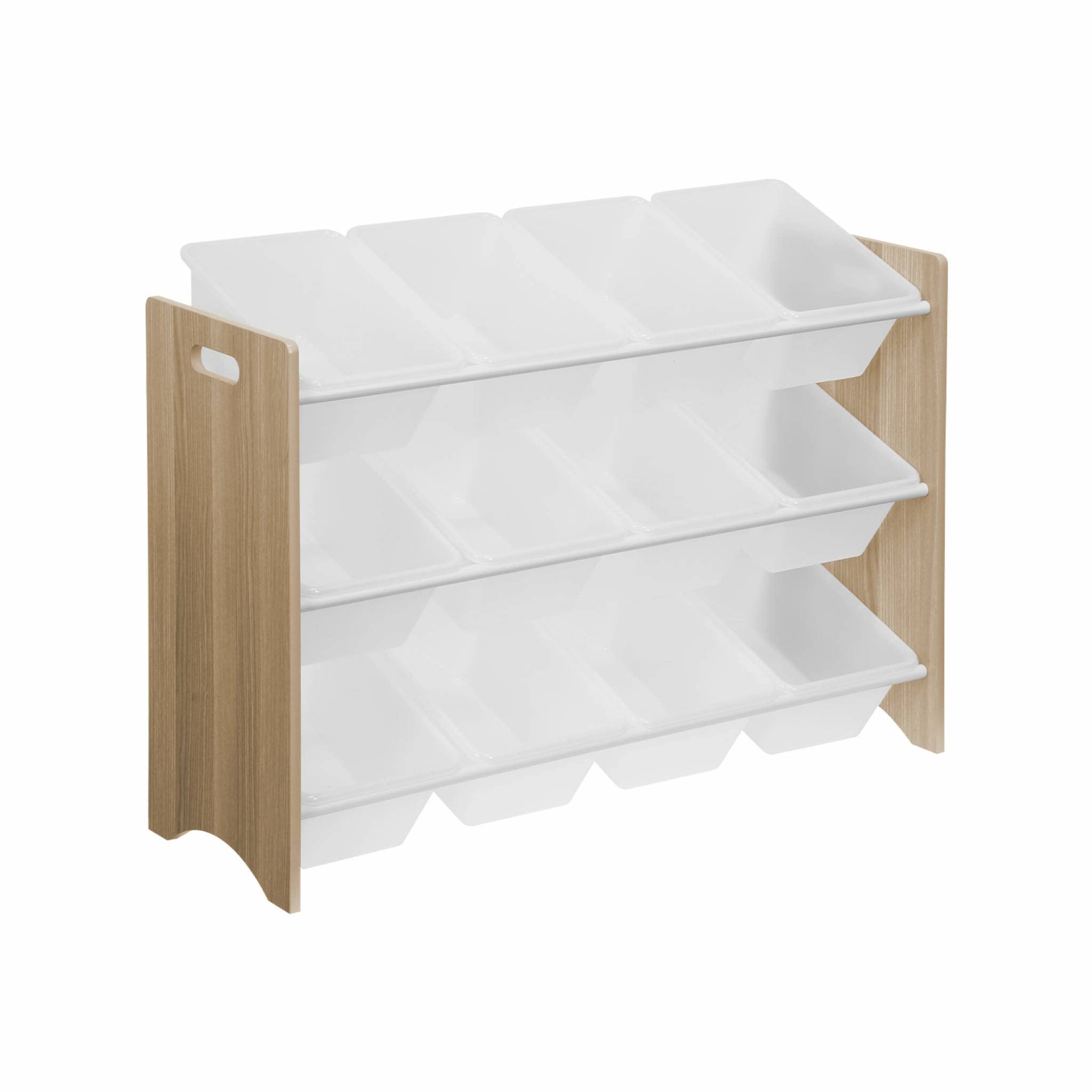 sweeek - Mueble de almacenaje para niños con 12 Compartimentos - Tobias - MDF, Madera Natural, An 84 x Pr 29,5 x Al 60cm
