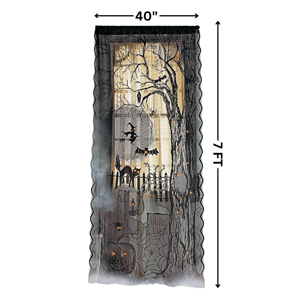 SPOOKY erleuchtet Spitze Vorhang Panel – Teppiche und Fenster Behandlungen