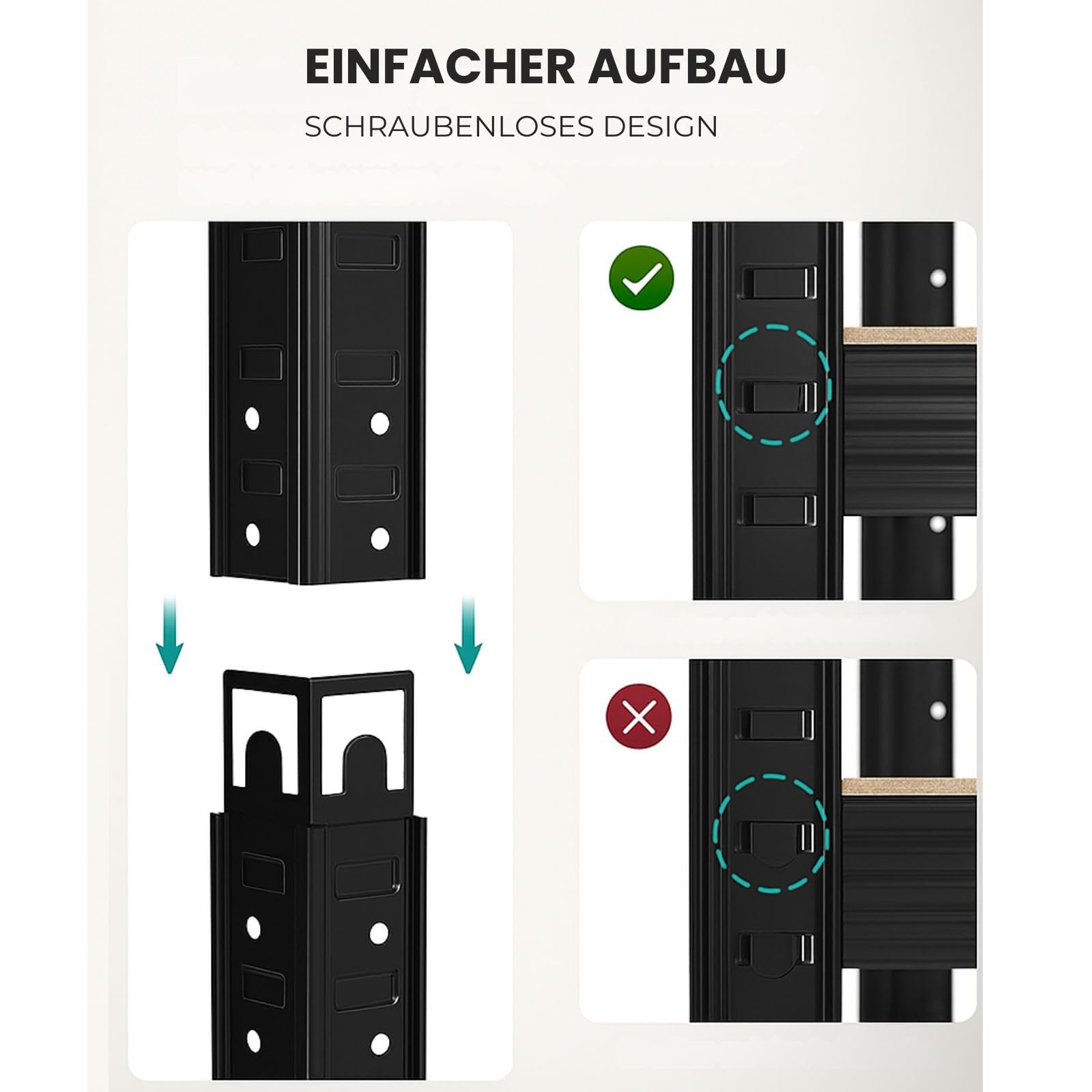 OfficeMarshal Doppelpack Schwerlastregale schwarz, 150 x 75 x 30 cm | Steckregal, Lagerregal, Standregal, Stecksystem ohne Werkzeug montierbar (Lakota)