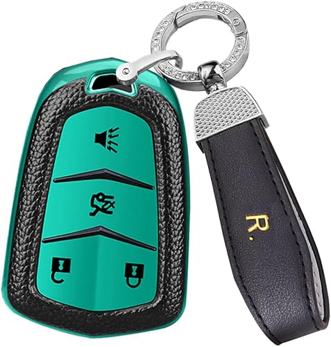 Miniatura 9 de ontto Funda para llavero de automóvil de 4 botones para Cadillac Smart Remote Key Cover Protector completo para Escalade CTS SRX XT5 ATS STS CT6 Rojo