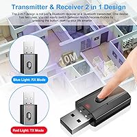 Vista 3 de Bluetooth Car Adapter, Mini Bluetooth 5.0 Stereo Transmitter Receiver, Wireless 3.5mm Aux Jack Hands-Free Calls Kit Audio Adapter Built-in Mic for