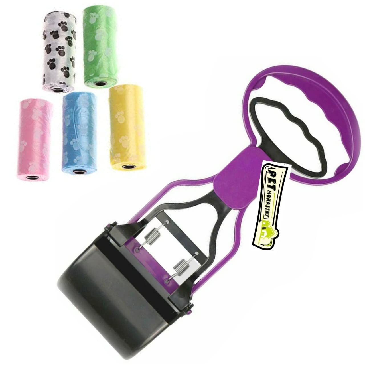 Pet Monastry® 11" Inch Small Portable Handle Pooper Scooper + 5 Waste Pickup Bag Roll for Small Dogs & Puppy - Pack of 1 (Color May Vary) (B09XDN3NC1) Amazon Price History, Amazon Price Tracker