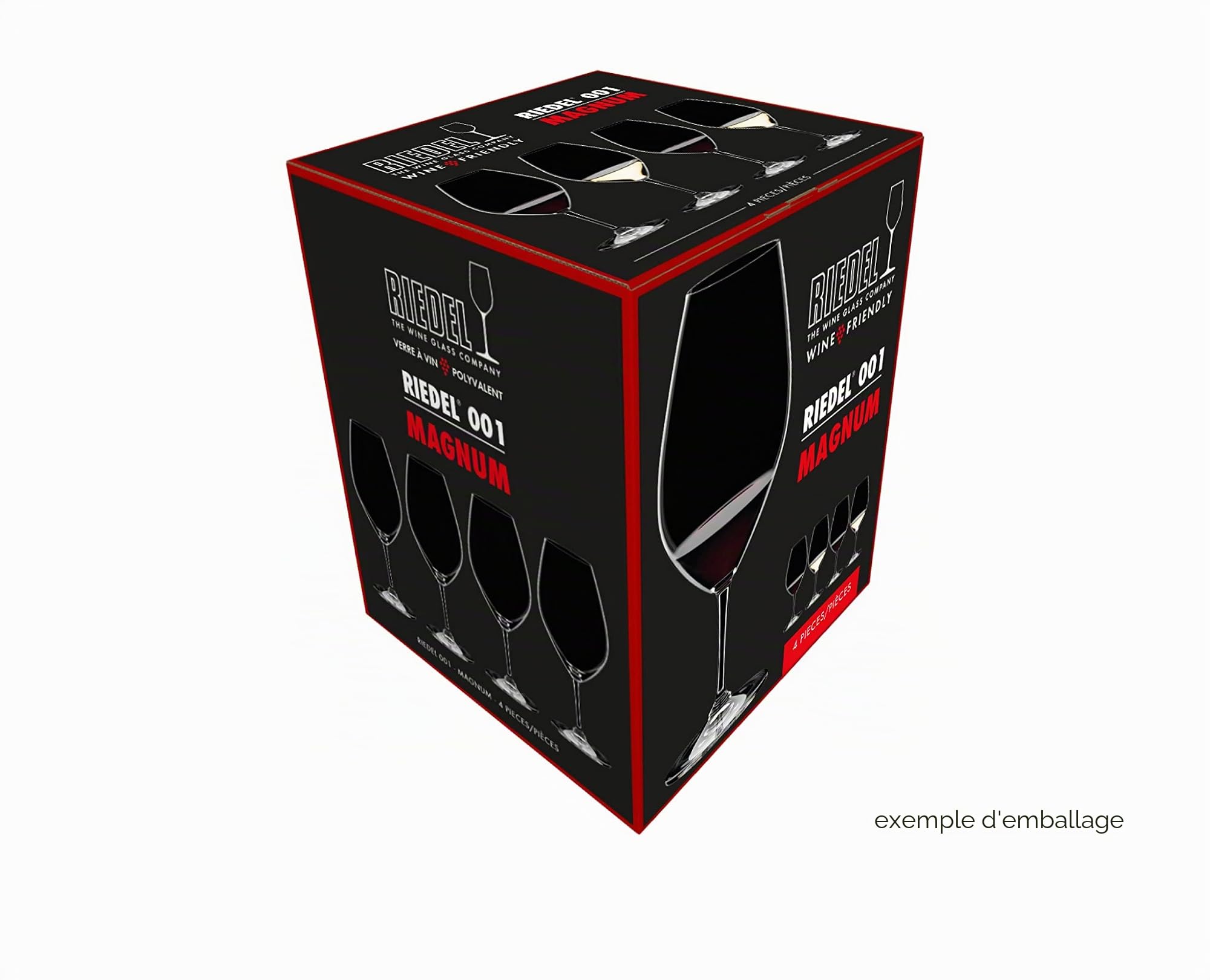 Riedel Wine Friendly 001 Magnum Set de 4 verres à vin rouge Verre à vin blanc 995ml