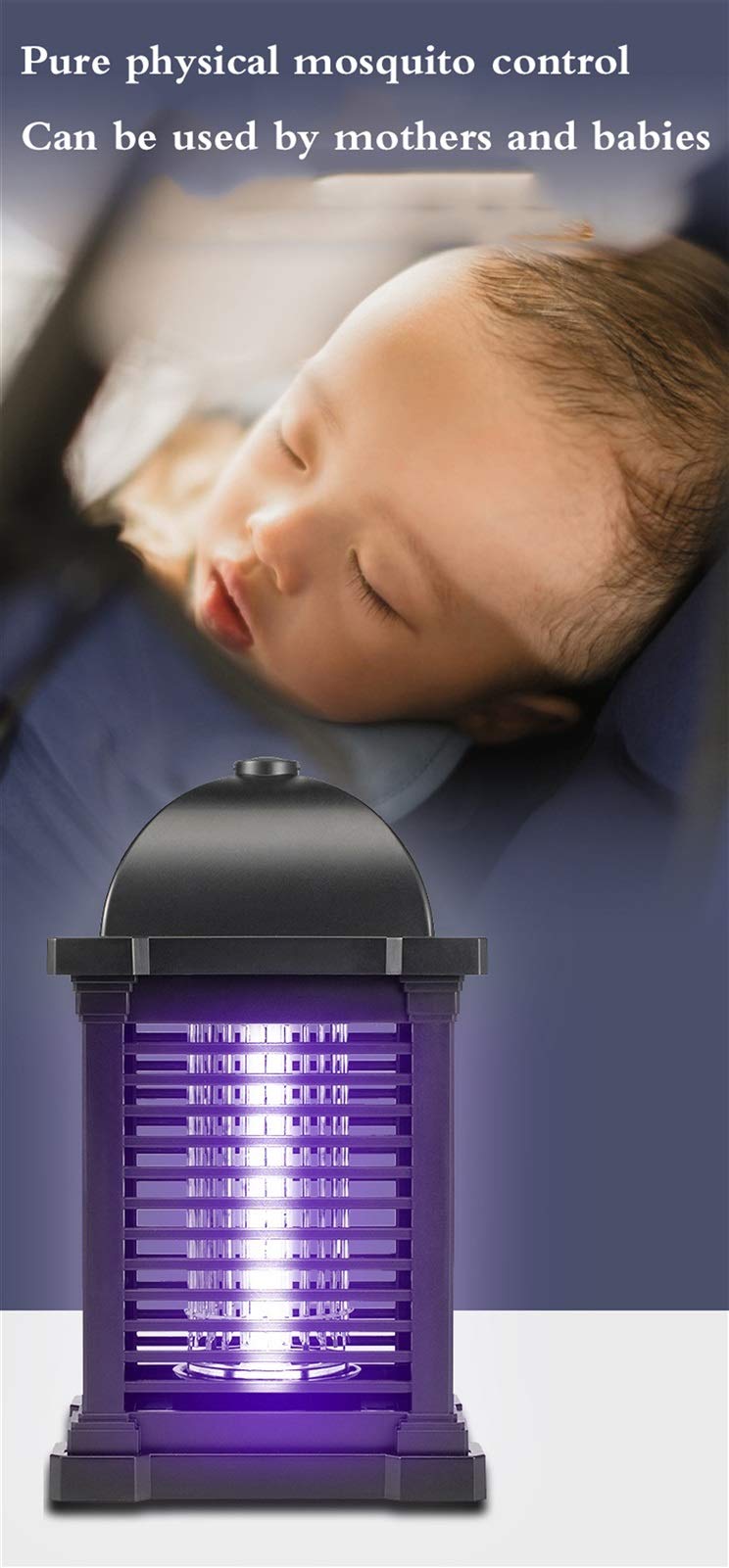 Trappola per Insetti,Trappola Elettrica Anti-zanzare Lampada Repellente per Insetti Antizanzare Lampada Cattura Insetti, Luce UV a 360 Gradi,