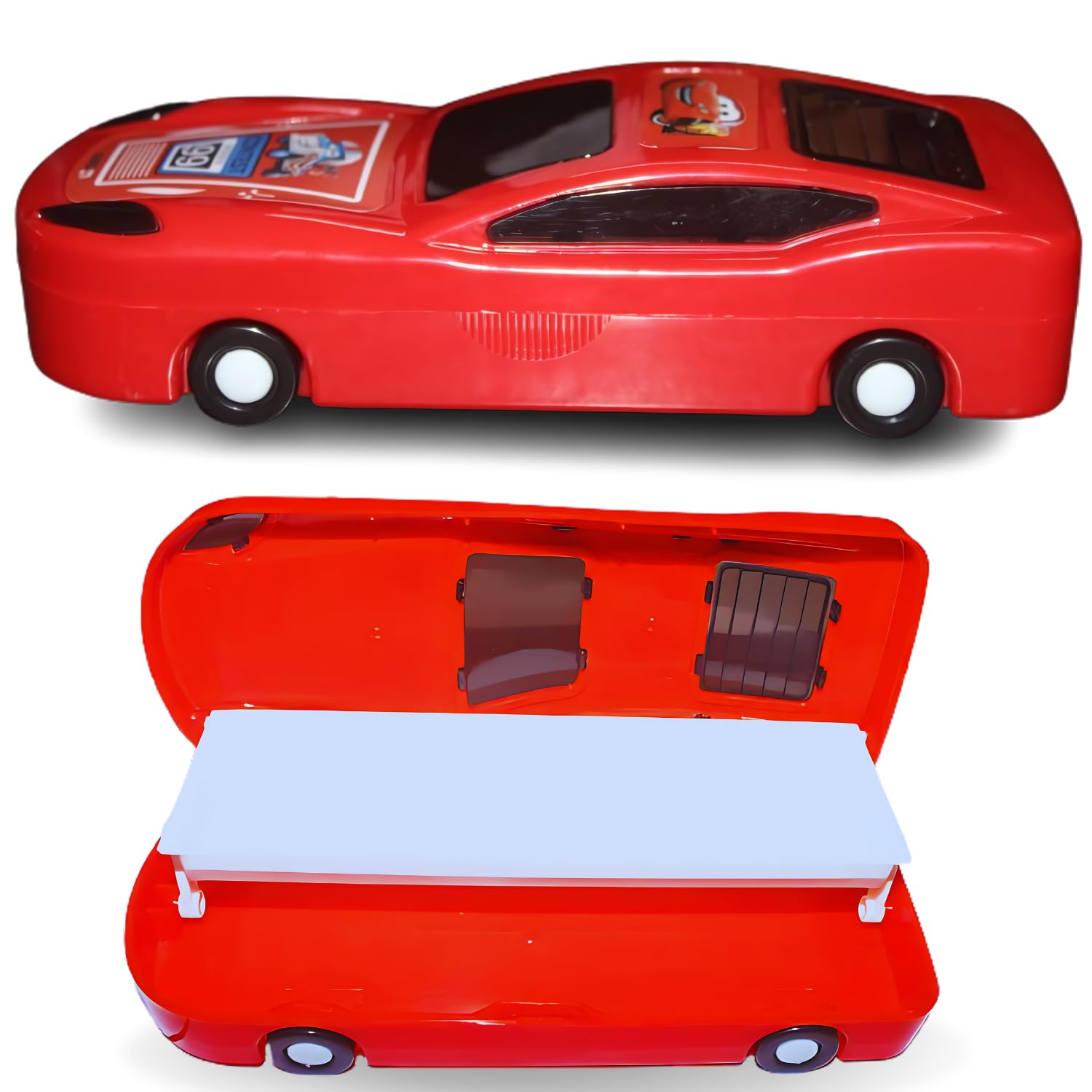 Printed Car Pencil Box for Kids – Fun and Functional School Accessory with Interactive Moving Wheels – Ideal for Girls and Boys – Red Design with Ample Storage for Pencils, Pens, and Geometry (B0CNZ46DXR) Amazon Price History, Amazon Price Tracker