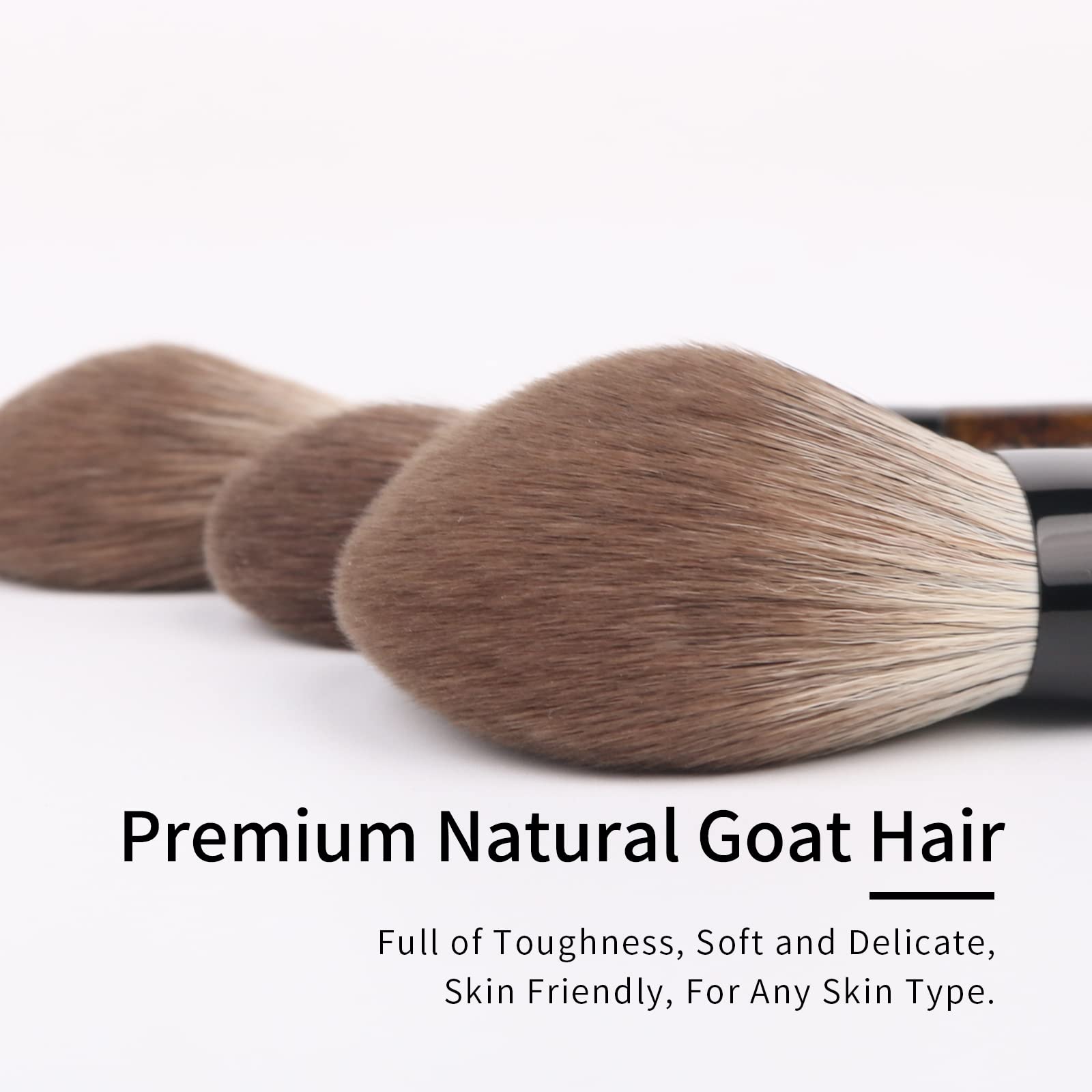 ENZO KEN Natural Goat Hair Makeup Brush Set including Case, Makeup Brushes Set Professional, Natural Bristle Makeup Brushes - Image 3