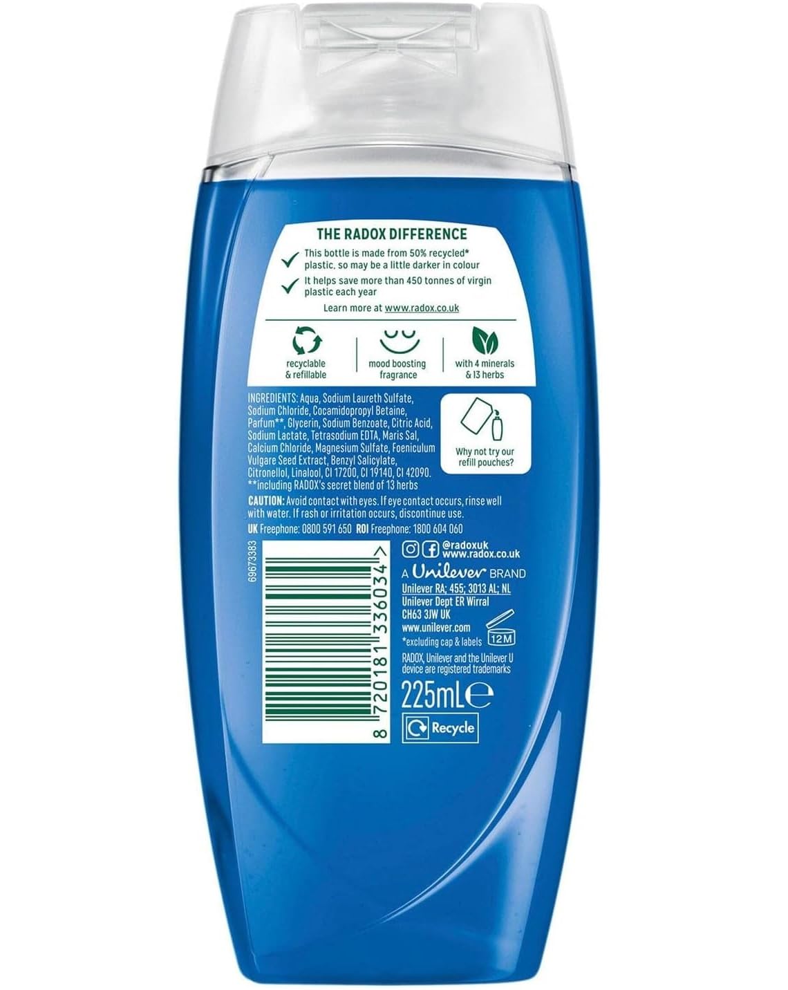 Radox Feel Awake for Men 2 in 1 Shower & Shampoo (225ml x 1)