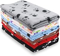 Eagmak Cute Paw Print Fleece Blankets for Dogs Cats - 6 Pack Soft Warm 24x28" for Puppies Kittens Small Pets (Multi-Color)