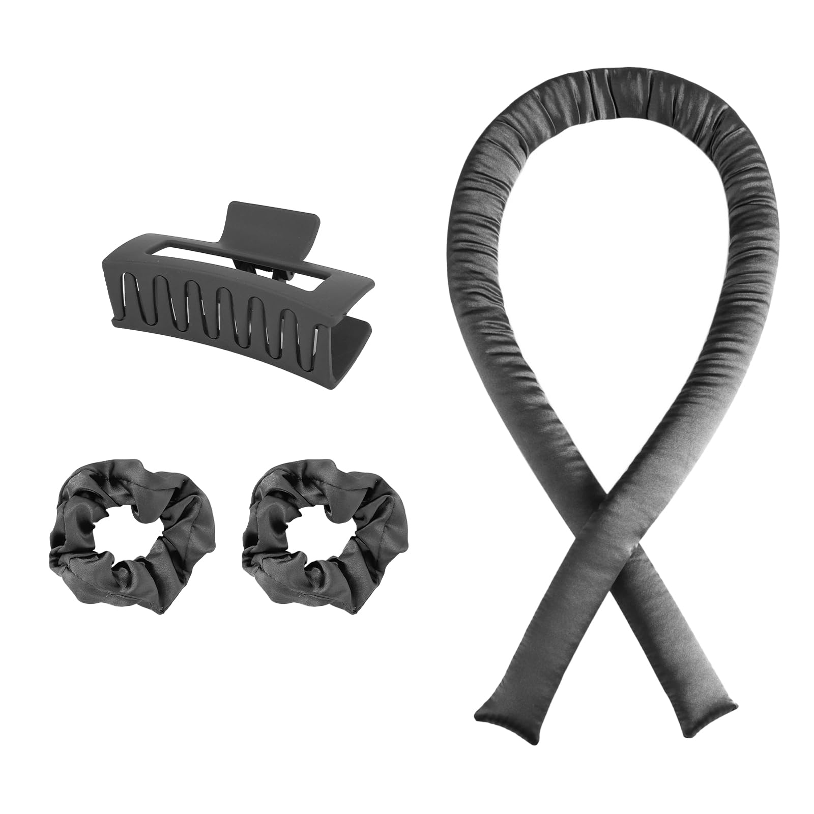 No-Heat Curling Rod Headband Heatless Lazy Hair Curler with Clips & Scrunchies Easy to Use, Portable, for All Hair Types and Overnight curl headband