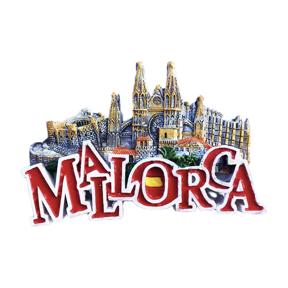 Wedarego Mallorca Letters 3D Letters Mallorca Spain Refrigerator Fridge Magnet Tourist Souvenirs Handmade Resin Craft Magnetic Stickers Home Kitchen Decoration Travel Gift