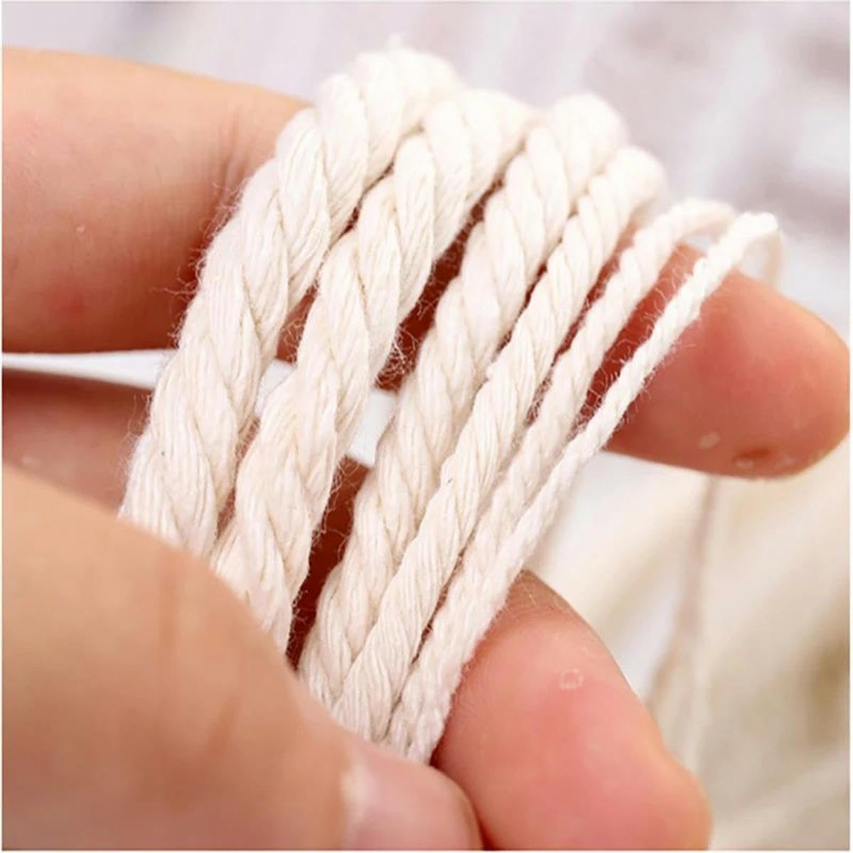 Cuerda de algodón para ropa y otros artículos de bricolaje, decoración del hogar, artesanía, tejido, cuerda de macramé, especificación múltiple-3 mm x 200 m