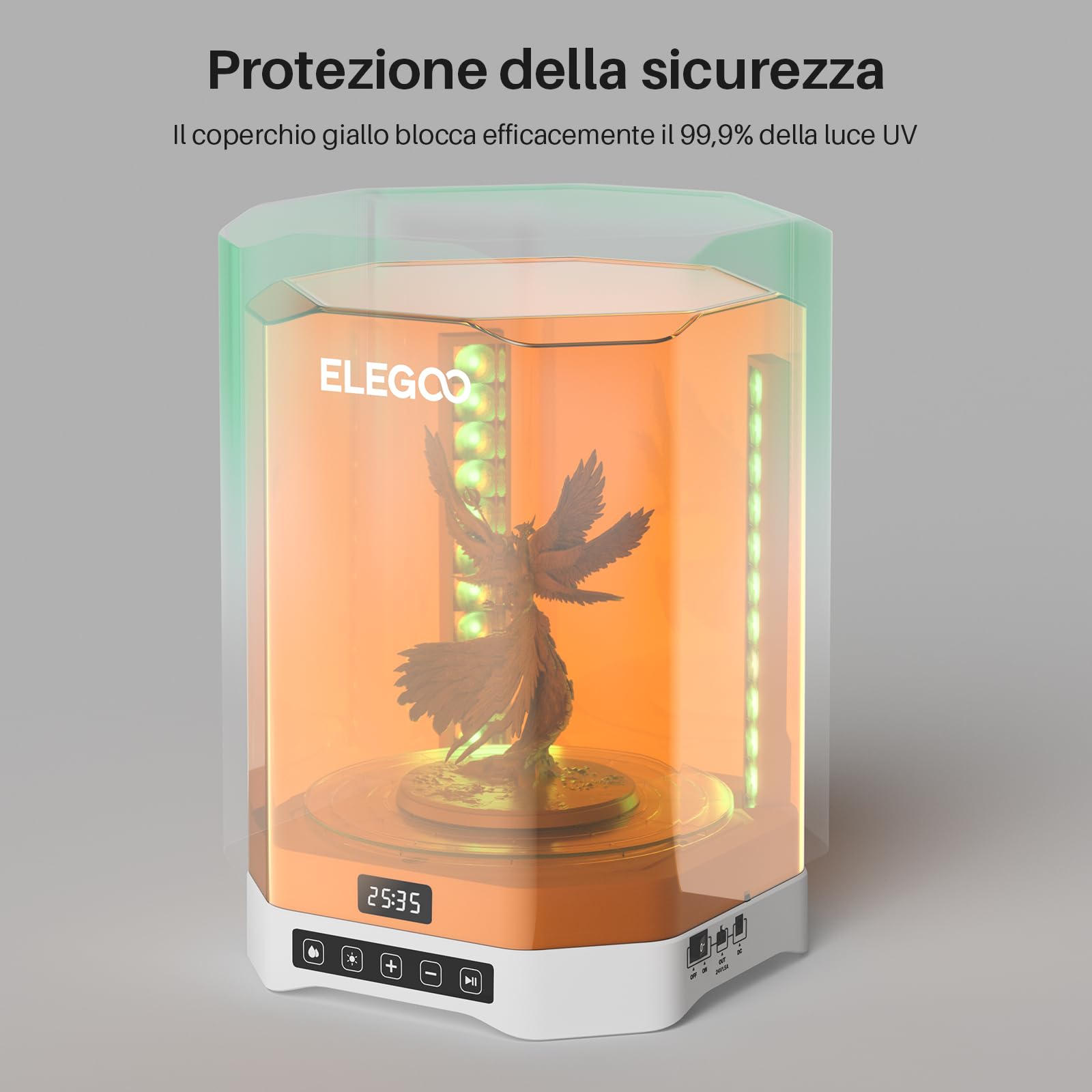 ELEGOO Mercury Plus V3.0 Wash and Cure Macchina Stazione di Lavaggio e Polimerizzazione, Capacità 7,5 L, Compatibile con le Stampanti 3D MSLA LCD DLP Mars/Saturn/Photon/Halot