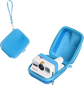 Protective Storage Case Compatible with Polaroid Go Instant Film Cameras - Polaroid Go 9035/9071/ 9070 Travel Case with Wrist Band - Blue